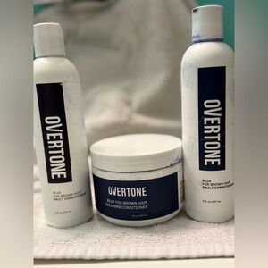 Overtone Blue for Brown hair 2 daily conditioners & color conditioner mask